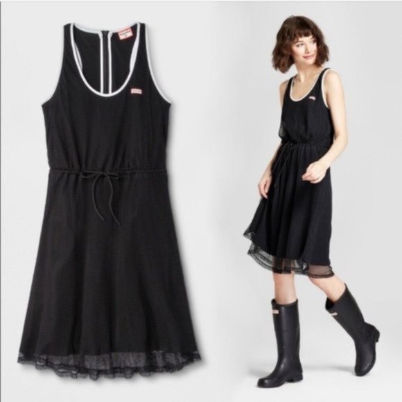 Hunter Dresses & Skirts - Hunter Boots Black Net Mesh Knee Length Dress